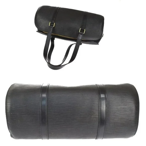 Vintage LOUIS VUITTON Soufflot Hand Bag Epi Leather Black Gold France - Picture 5 of 10